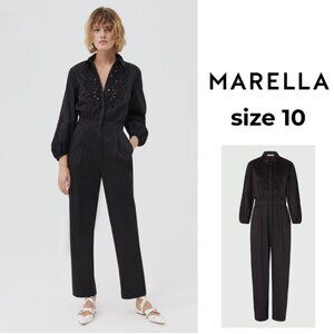 Very cute! MARELLA Black Poplin Jumpsuit
